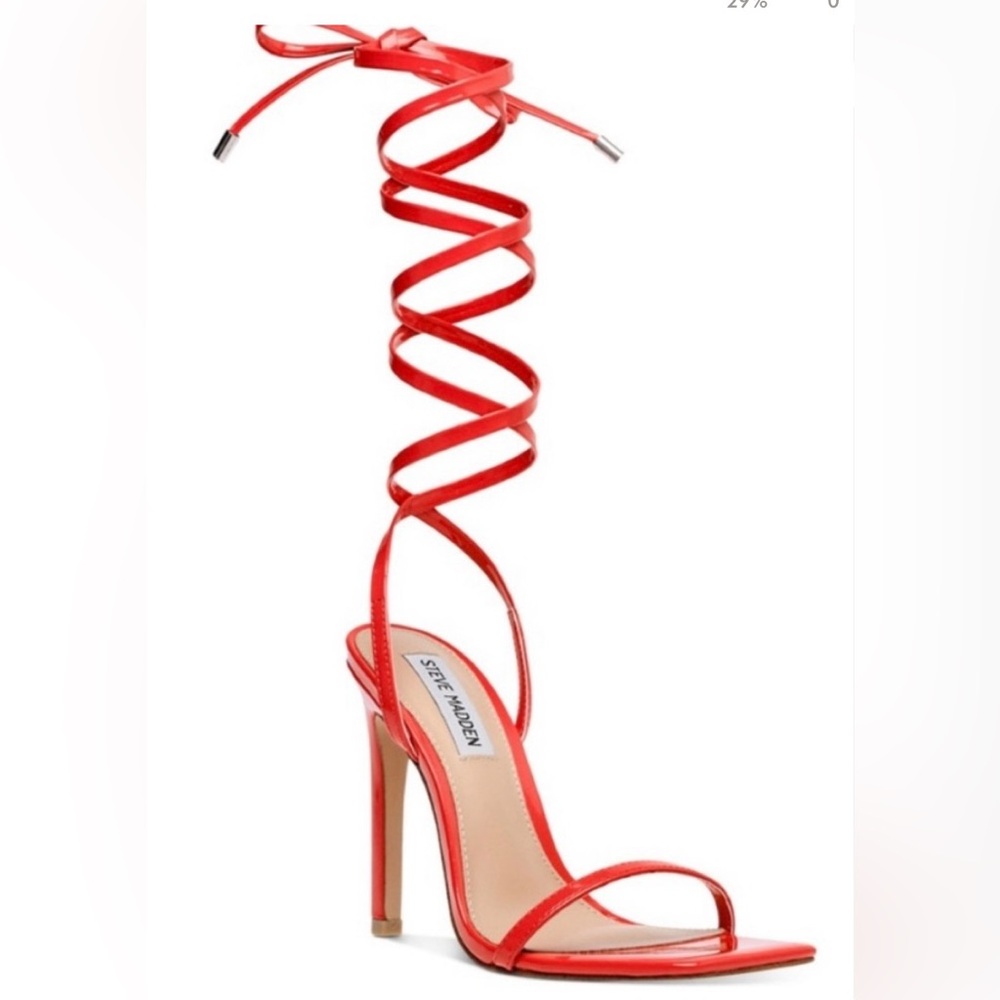 Steve Madden Vibrant Red Lace-Up Heels
